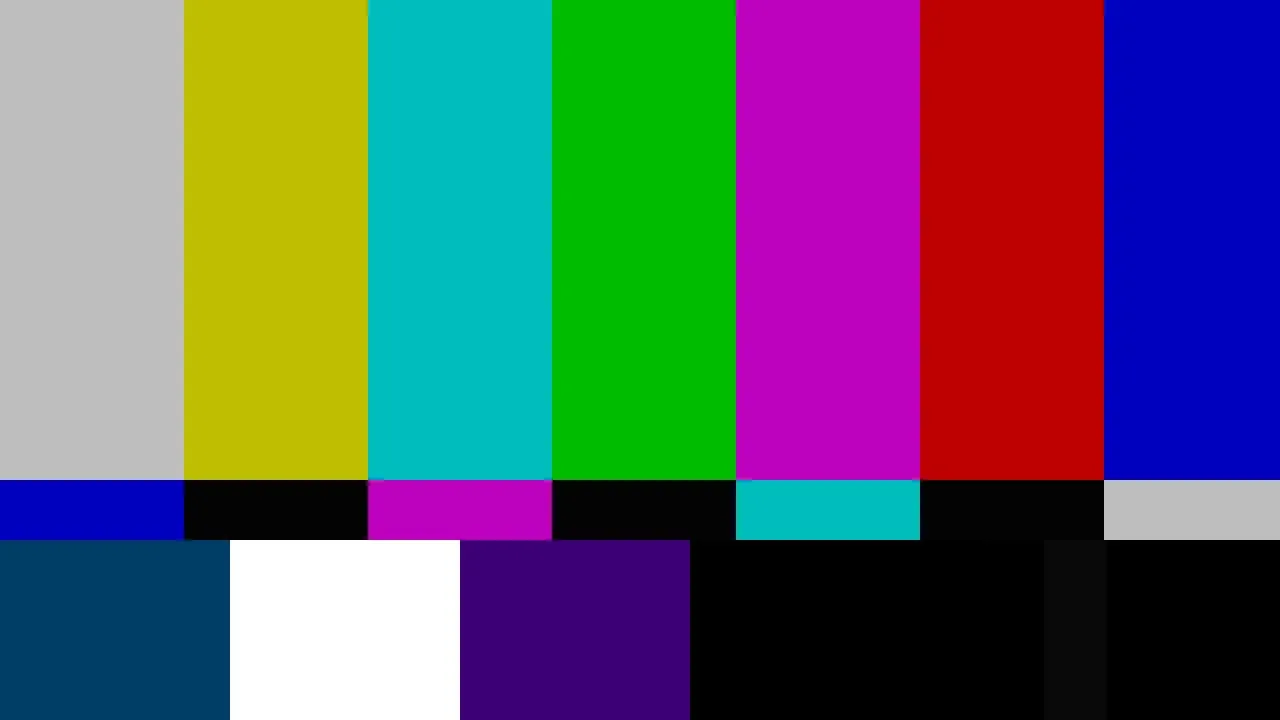 实跑 render.mp4 第 2.5s 帧 · 已切到轨道2（smptebars 色条）