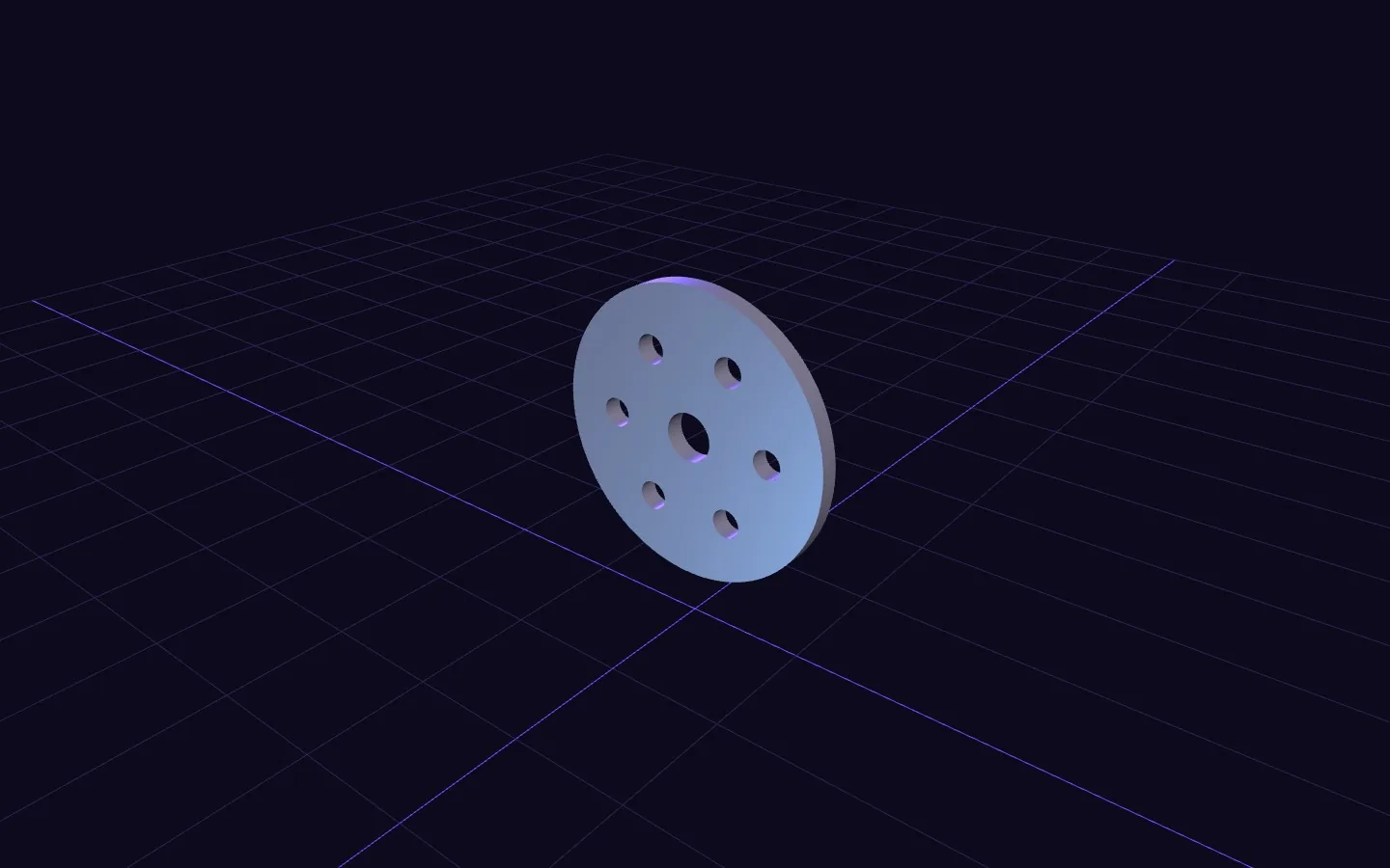 build123d 导出的法兰盘 STL 用 three.js 本地渲染